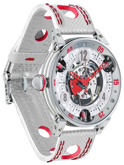 Fashion BRM GOLF WHITE SKELETON DIAL RED GF6-44-SA-SQ-AR watch